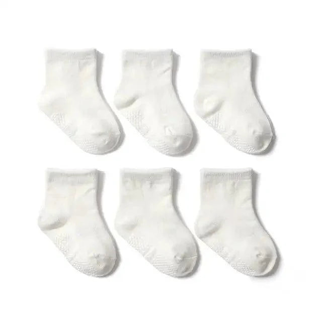 Children Cotton 6 Pairs/Set Anti-slip Socks For Boys Girl Rubber Kid Floor Sock With Grips For 0 To 6 Years Kids