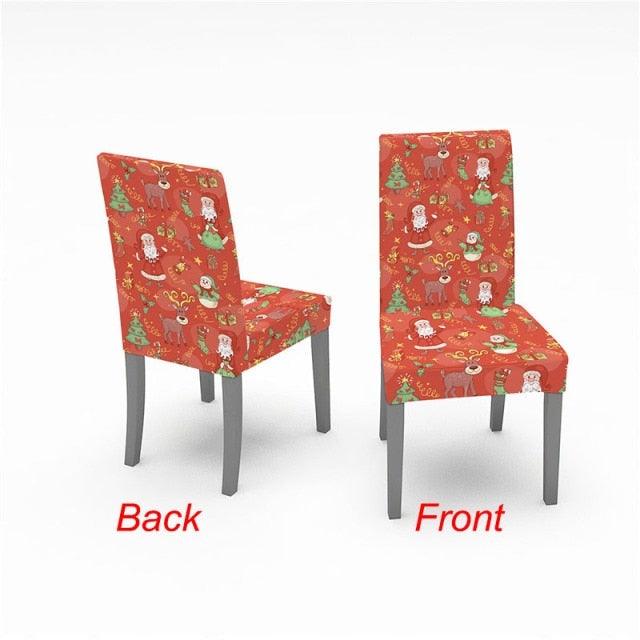 Christmas Chair Cover Stretch Spandex Digital Printed Silla Kitchen Dining Chair Covers Home Party Xmas Decor Stretch Chair Cover for Dining Room Chair Protector Seat Cover Stretch Slipcover Christmas Bell Furniture For Living Room Ceremony Hotel