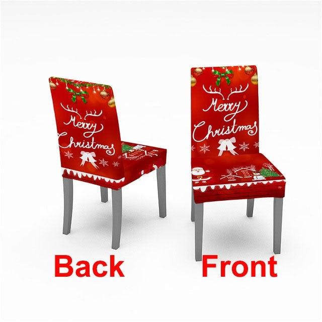 Christmas Chair Cover Stretch Spandex Digital Printed Silla Kitchen Dining Chair Covers Home Party Xmas Decor Stretch Chair Cover for Dining Room Chair Protector Seat Cover Stretch Slipcover Christmas Bell Furniture For Living Room Ceremony Hotel