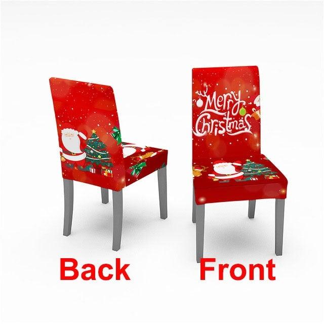 Christmas Chair Cover Stretch Spandex Digital Printed Silla Kitchen Dining Chair Covers Home Party Xmas Decor Stretch Chair Cover for Dining Room Chair Protector Seat Cover Stretch Slipcover Christmas Bell Furniture For Living Room Ceremony Hotel