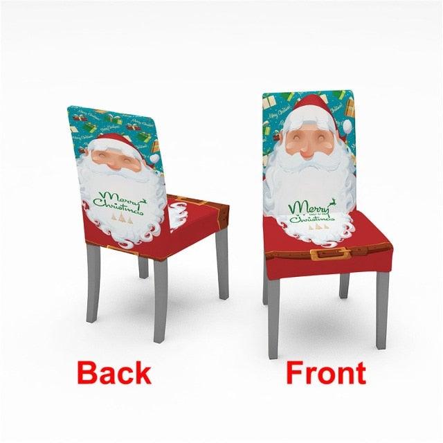 Christmas Chair Cover Stretch Spandex Digital Printed Silla Kitchen Dining Chair Covers Home Party Xmas Decor Stretch Chair Cover for Dining Room Chair Protector Seat Cover Stretch Slipcover Christmas Bell Furniture For Living Room Ceremony Hotel