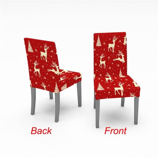 Christmas Chair Cover Stretch Spandex Digital Printed Silla Kitchen Dining Chair Covers Home Party Xmas Decor Stretch Chair Cover for Dining Room Chair Protector Seat Cover Stretch Slipcover Christmas Bell Furniture For Living Room Ceremony Hotel