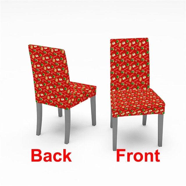 Christmas Chair Cover Stretch Spandex Digital Printed Silla Kitchen Dining Chair Covers Home Party Xmas Decor Stretch Chair Cover for Dining Room Chair Protector Seat Cover Stretch Slipcover Christmas Bell Furniture For Living Room Ceremony Hotel