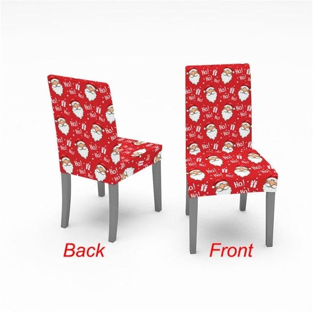 Christmas Chair Cover Stretch Spandex Digital Printed Silla Kitchen Dining Chair Covers Home Party Xmas Decor Stretch Chair Cover for Dining Room Chair Protector Seat Cover Stretch Slipcover Christmas Bell Furniture For Living Room Ceremony Hotel