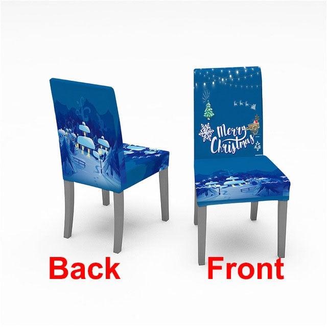 Christmas Chair Cover Stretch Spandex Digital Printed Silla Kitchen Dining Chair Covers Home Party Xmas Decor Stretch Chair Cover for Dining Room Chair Protector Seat Cover Stretch Slipcover Christmas Bell Furniture For Living Room Ceremony Hotel