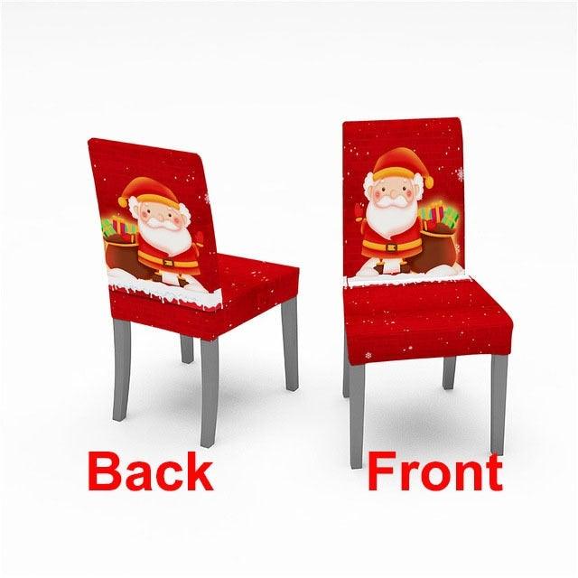 Christmas Chair Cover Stretch Spandex Digital Printed Silla Kitchen Dining Chair Covers Home Party Xmas Decor Stretch Chair Cover for Dining Room Chair Protector Seat Cover Stretch Slipcover Christmas Bell Furniture For Living Room Ceremony Hotel