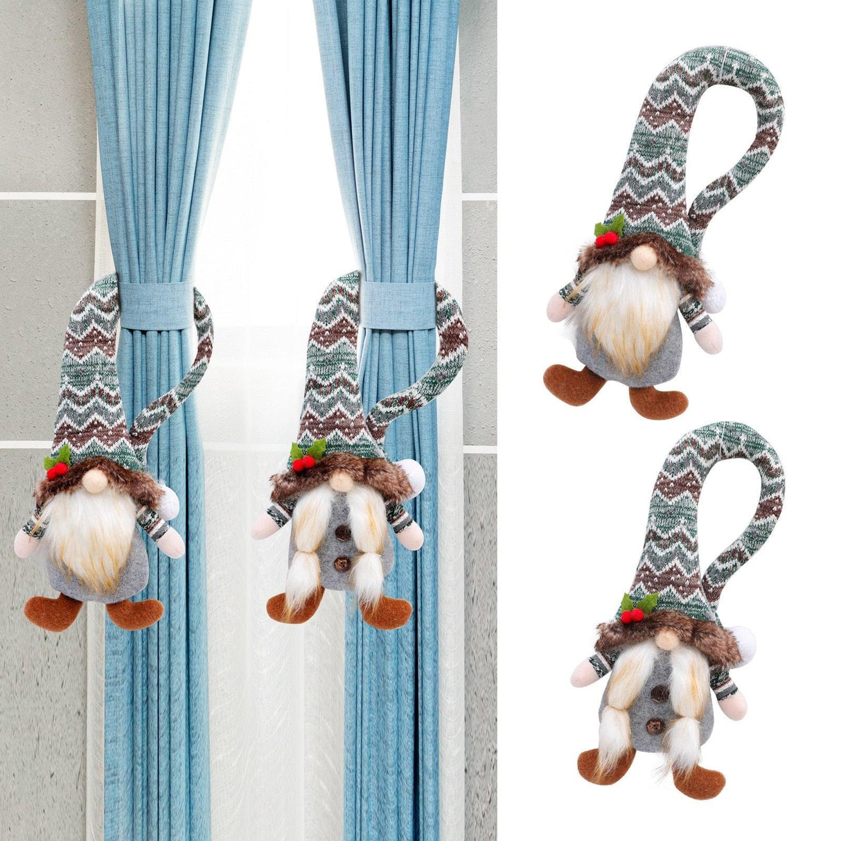 Christmas Decoration Faceless Doll Doll Curtain Buckle Christmas Home Curtain Buckle Decoration Props Christmas Decorations Christmas Ornaments Thanks Giving Day Gifts 37x16x6