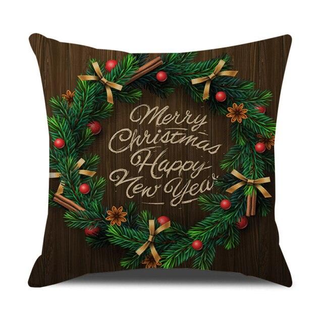 Christmas Green Stripe Pattern Cotton Linen Throw Pillow Christmas Stripe Pillow Cases Christmas Green Decorative Cushion Cover Cotton Linen Pillowcase Indoor Sofa Decorations Home Sofa Decorative Pillowcase 45X45CM