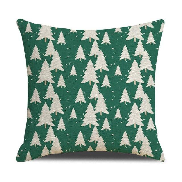 Christmas Green Stripe Pattern Cotton Linen Throw Pillow Christmas Stripe Pillow Cases Christmas Green Decorative Cushion Cover Cotton Linen Pillowcase Indoor Sofa Decorations Home Sofa Decorative Pillowcase 45X45CM