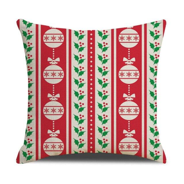 Christmas Green Stripe Pattern Cotton Linen Throw Pillow Christmas Stripe Pillow Cases Christmas Green Decorative Cushion Cover Cotton Linen Pillowcase Indoor Sofa Decorations Home Sofa Decorative Pillowcase 45X45CM