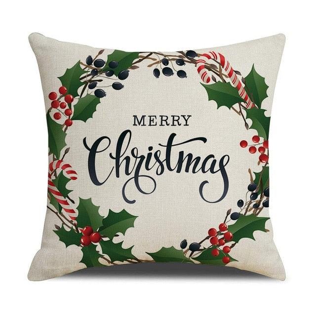 Christmas Green Stripe Pattern Cotton Linen Throw Pillow Christmas Stripe Pillow Cases Christmas Green Decorative Cushion Cover Cotton Linen Pillowcase Indoor Sofa Decorations Home Sofa Decorative Pillowcase 45X45CM