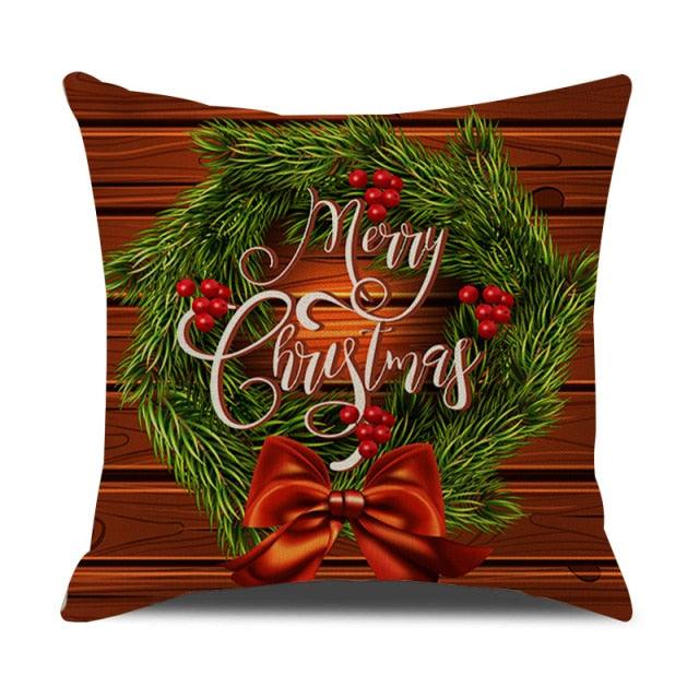 Christmas Green Stripe Pattern Cotton Linen Throw Pillow Christmas Stripe Pillow Cases Christmas Green Decorative Cushion Cover Cotton Linen Pillowcase Indoor Sofa Decorations Home Sofa Decorative Pillowcase 45X45CM