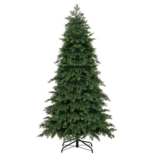 6/7.5 Feet Pre-Lit Artificial Christmas Tree with 11 Modes and Metal Stand-6 ft