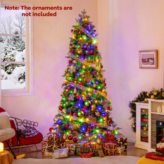 6/7.5 Feet Pre-Lit Artificial Christmas Tree with 11 Modes and Metal Stand-7.5ft