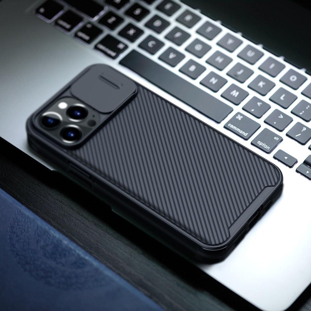 Classic Black Camera Cover Protection For Your iPhone Privacy iPhone 12 11 Pro Max Armor Lens Cover Slide Camera Case for iPhone 11 Pro Max 12 Mini Comfortable Soft Grip Simple Sliding Camera Cover Case