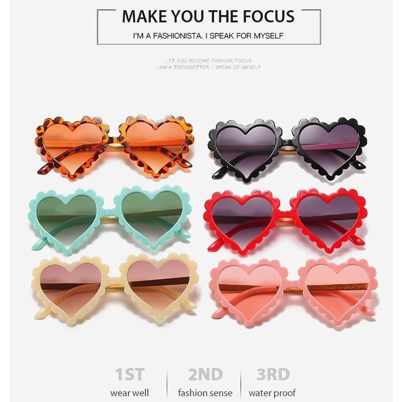 Classic Children's Fashionable Cute Heart-Shaped Sunglasses Designer Personalized Flower Love Baby Sunglasses Block 90% Of UVB and UVA Rays over sized heart shaped sunglasses
