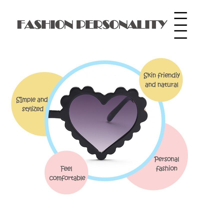Classic Children's Fashionable Cute Heart-Shaped Sunglasses Designer Personalized Flower Love Baby Sunglasses Block 90% Of UVB and UVA Rays over sized heart shaped sunglasses