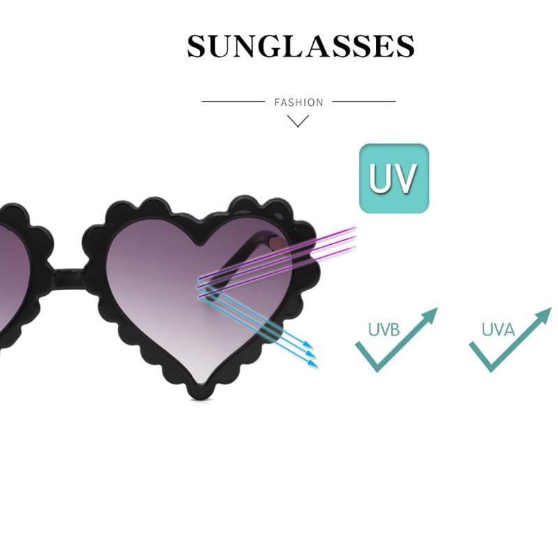 Classic Children's Fashionable Cute Heart-Shaped Sunglasses Designer Personalized Flower Love Baby Sunglasses Block 90% Of UVB and UVA Rays over sized heart shaped sunglasses