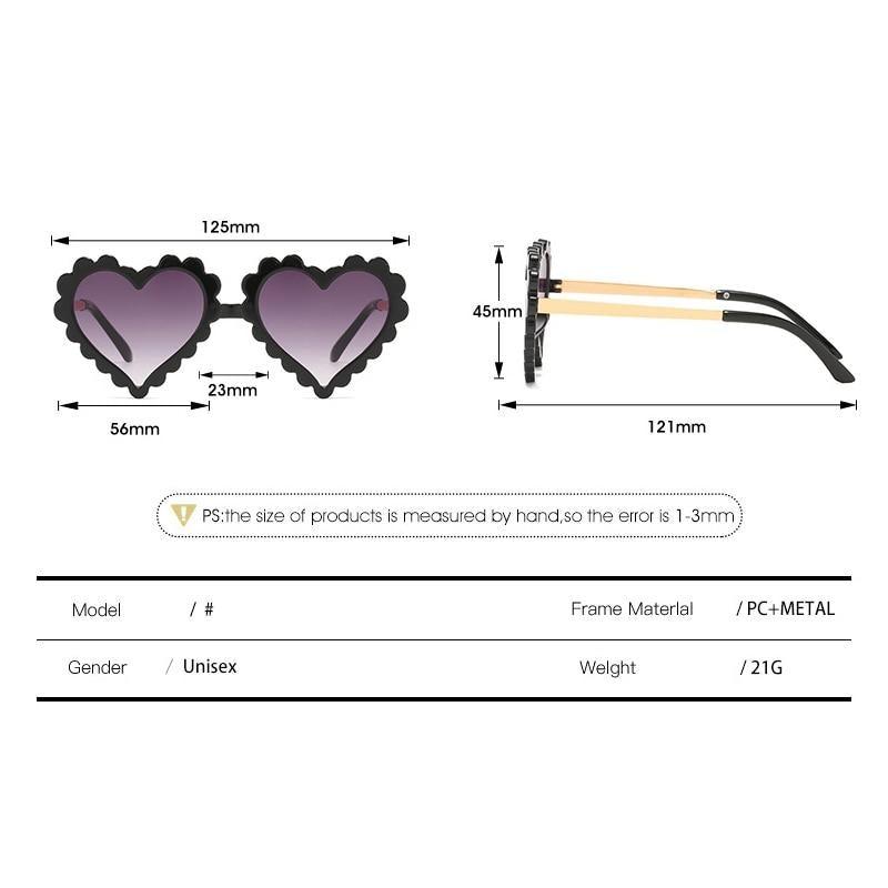 Classic Children's Fashionable Cute Heart-Shaped Sunglasses Designer Personalized Flower Love Baby Sunglasses Block 90% Of UVB and UVA Rays over sized heart shaped sunglasses