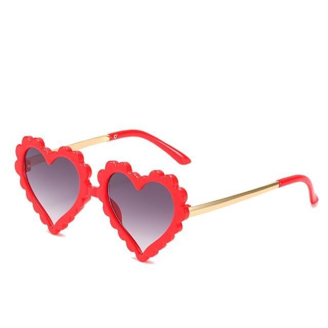 Classic Children's Fashionable Cute Heart-Shaped Sunglasses Designer Personalized Flower Love Baby Sunglasses Block 90% Of UVB and UVA Rays over sized heart shaped sunglasses