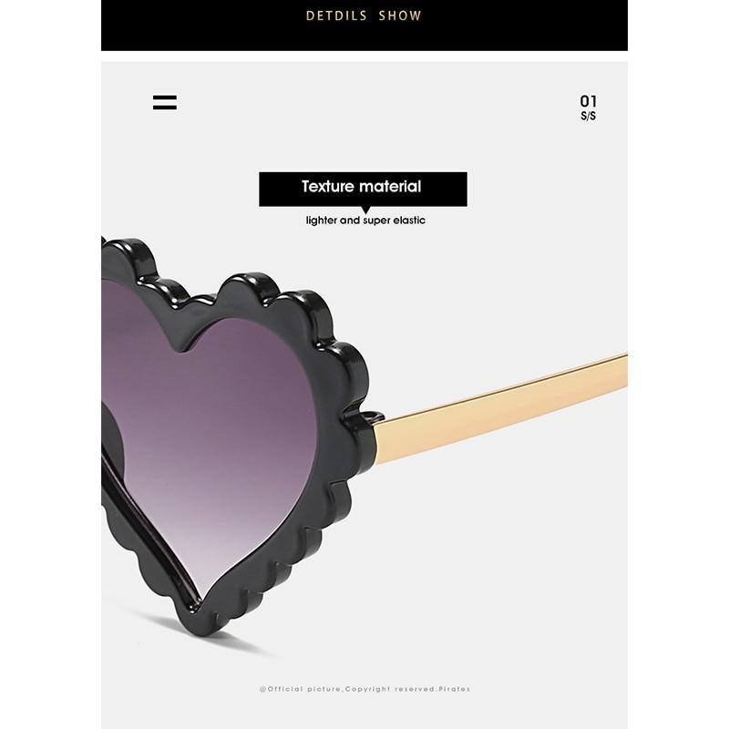 Classic Children's Fashionable Cute Heart-Shaped Sunglasses Designer Personalized Flower Love Baby Sunglasses Block 90% Of UVB and UVA Rays over sized heart shaped sunglasses