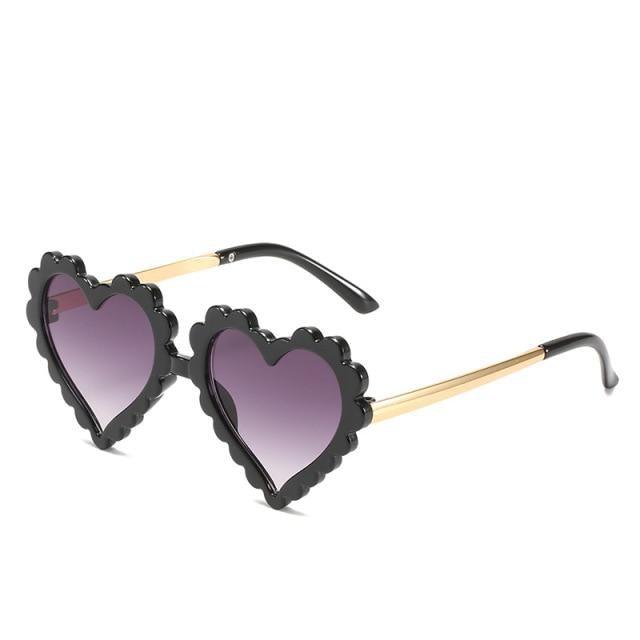 Classic Children's Fashionable Cute Heart-Shaped Sunglasses Designer Personalized Flower Love Baby Sunglasses Block 90% Of UVB and UVA Rays over sized heart shaped sunglasses