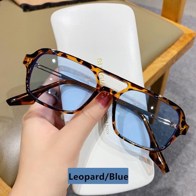 Classic Fashionable Retro Shape Double Bridges Style Women Sunglasses Polarized Square Sunglasses for Women Men Classic Pink Gradient Eyewear Trending Sunglasses