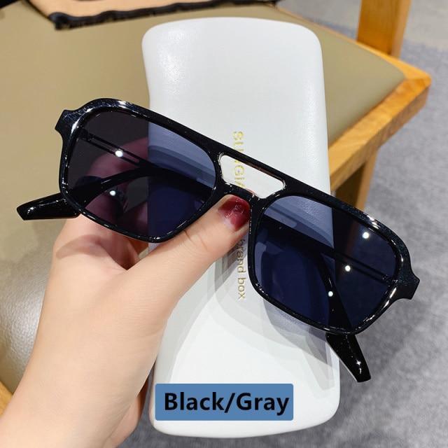 Classic Fashionable Retro Shape Double Bridges Style Women Sunglasses Polarized Square Sunglasses for Women Men Classic Pink Gradient Eyewear Trending Sunglasses