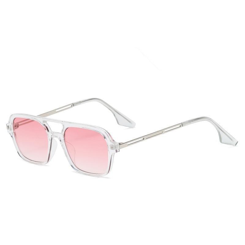 Classic Fashionable Retro Shape Double Bridges Style Women Sunglasses Polarized Square Sunglasses for Women Men Classic Pink Gradient Eyewear Trending Sunglasses