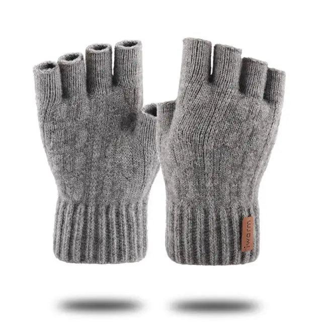 Classic Knitted Fingerless Winter Unisex Outdoor Gloves For Men Women Retro Soft Unisex Stretch Elastic Warm Half Finger Cycling Gloves