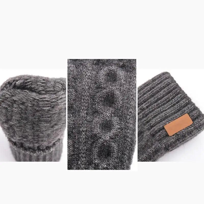 Classic Knitted Fingerless Winter Unisex Outdoor Gloves For Men Women Retro Soft Unisex Stretch Elastic Warm Half Finger Cycling Gloves