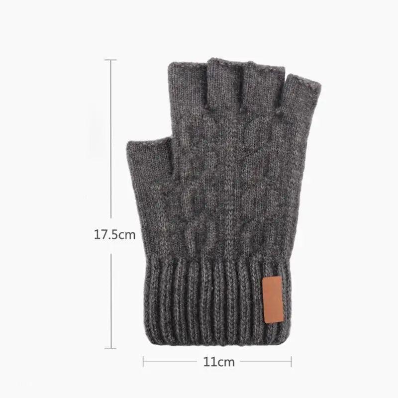 Classic Knitted Fingerless Winter Unisex Outdoor Gloves For Men Women Retro Soft Unisex Stretch Elastic Warm Half Finger Cycling Gloves