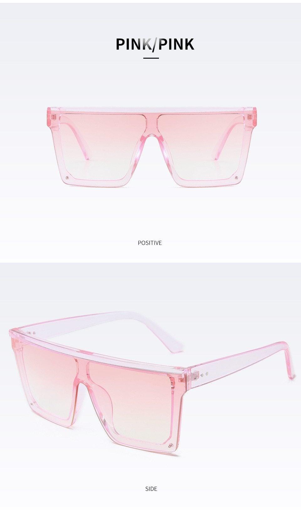 Classic Male Big Black Sunglasses For Men & Women New Fashionable Design New Mirror Pink Square Oversize Square Sunglasses for Women Men