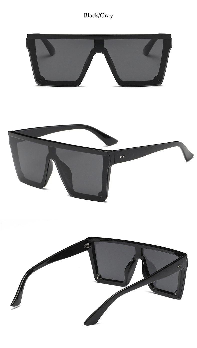 Classic Male Big Black Sunglasses For Men & Women New Fashionable Design New Mirror Pink Square Oversize Square Sunglasses for Women Men