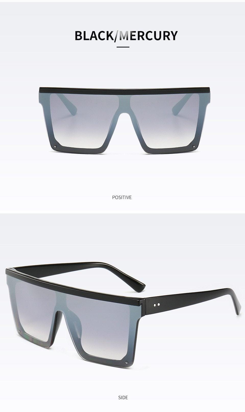 Classic Male Big Black Sunglasses For Men & Women New Fashionable Design New Mirror Pink Square Oversize Square Sunglasses for Women Men
