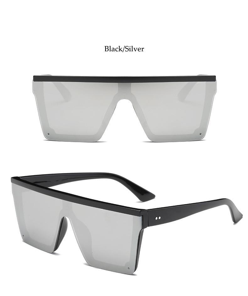 Classic Male Big Black Sunglasses For Men & Women New Fashionable Design New Mirror Pink Square Oversize Square Sunglasses for Women Men