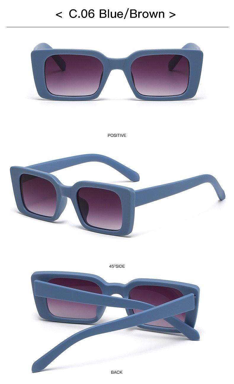 Classic New Rectangle Shape Sunglasses For Women Rectangle Sunglasses for Women 90’s Vintage Shades Square Thick Frame Glasses Luxury Design New Small Square Eyewear Decent Shades