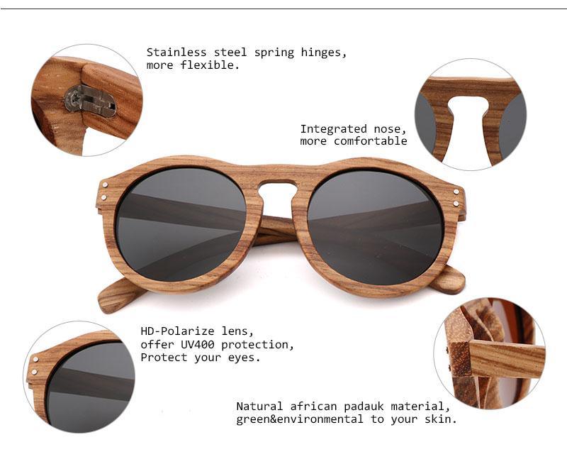 Classic Style Wood Retro Style Sunglasses For Men And Women Sunglasses Stylish New Frames Round Shape Sunglasses Frame Round Polarized