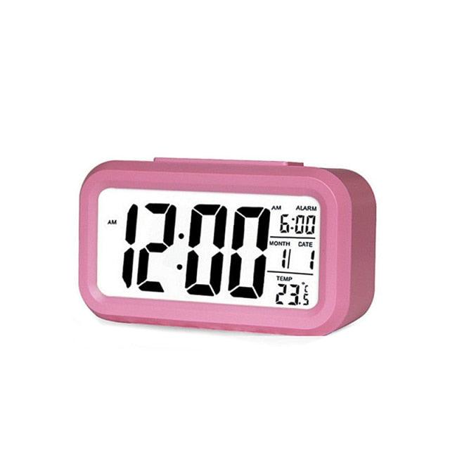 Clocks LED Wooden Alarm Clock Watch Wooden Wood Clock New Version LED Alarm Digital Desk Clock Adjustable Brightness, Alarm Time, Displays Time Date Temperature Table Voice Control Digital Wood Electronic Desktop Table