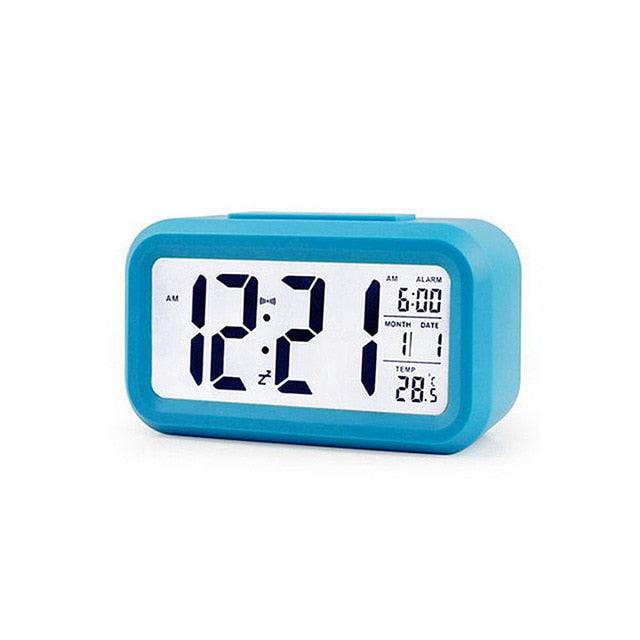 Clocks LED Wooden Alarm Clock Watch Wooden Wood Clock New Version LED Alarm Digital Desk Clock Adjustable Brightness, Alarm Time, Displays Time Date Temperature Table Voice Control Digital Wood Electronic Desktop Table