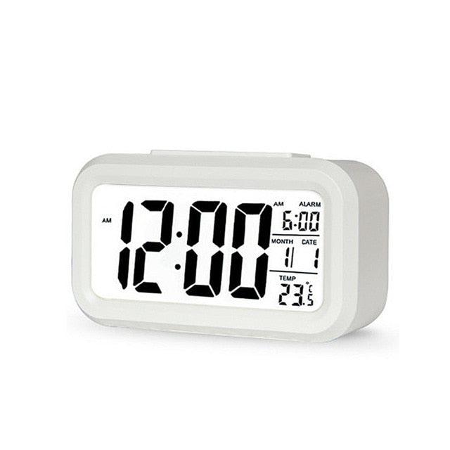 Clocks LED Wooden Alarm Clock Watch Wooden Wood Clock New Version LED Alarm Digital Desk Clock Adjustable Brightness, Alarm Time, Displays Time Date Temperature Table Voice Control Digital Wood Electronic Desktop Table