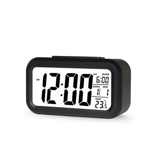 Clocks LED Wooden Alarm Clock Watch Wooden Wood Clock New Version LED Alarm Digital Desk Clock Adjustable Brightness, Alarm Time, Displays Time Date Temperature Table Voice Control Digital Wood Electronic Desktop Table