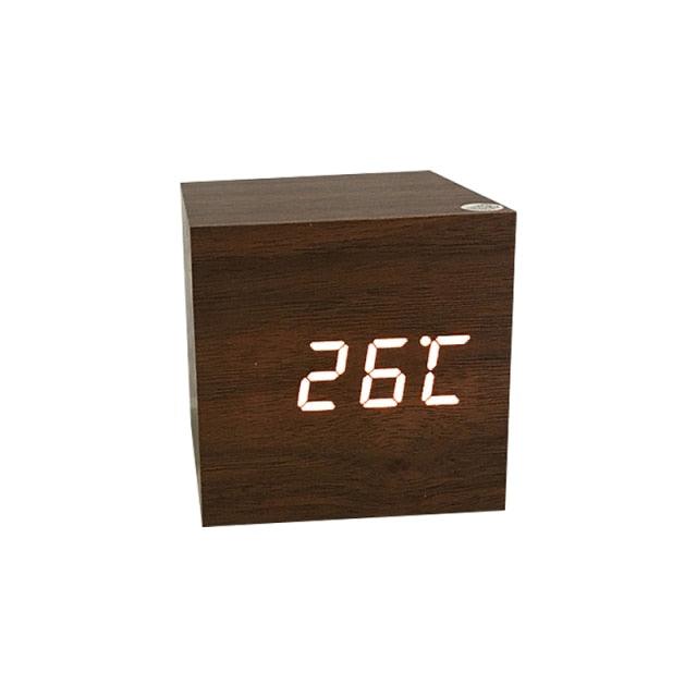 Clocks LED Wooden Alarm Clock Watch Wooden Wood Clock New Version LED Alarm Digital Desk Clock Adjustable Brightness, Alarm Time, Displays Time Date Temperature Table Voice Control Digital Wood Electronic Desktop Table