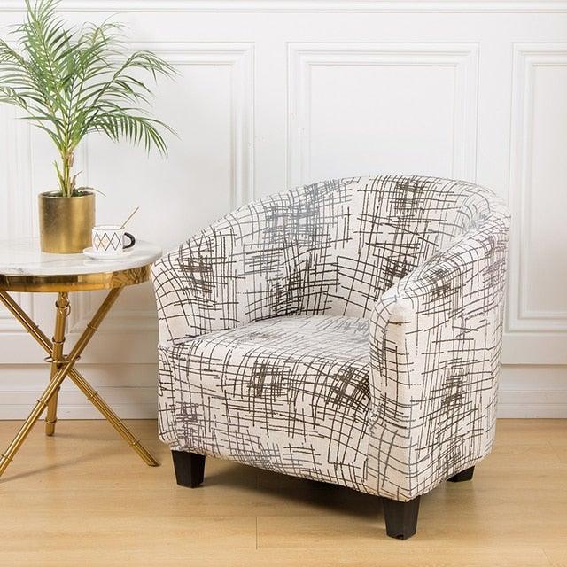 Club Chair Cover Armchair Slipcover Geometric Printed Small Sofa Covers Protect For Pets Chair Decoration Chair Slipcover Decoration Club Chair Cover Spandex Elastic Armchair Slipcover Geometric Printed Small Sofa Covers Protect For Living Room Hotel Bar