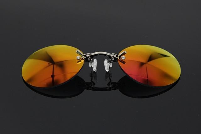 Convenient And Lightweight Sun Protection Sunglasses New Clip On Nose Glasses New Round Rimless Matrix Shape Sunglasses For Men & Women Mini Frameless Vintage Sunglasses For men
