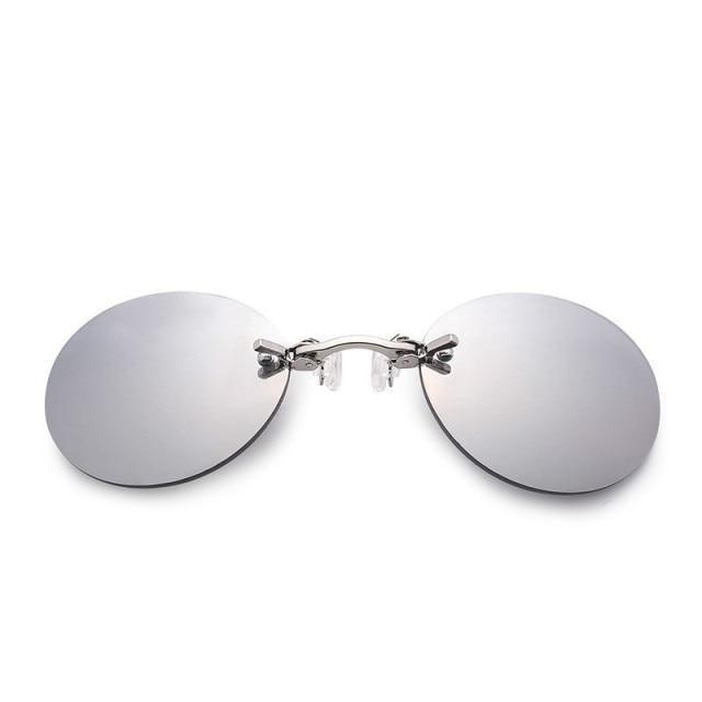 Convenient And Lightweight Sun Protection Sunglasses New Clip On Nose Glasses New Round Rimless Matrix Shape Sunglasses For Men & Women Mini Frameless Vintage Sunglasses For men