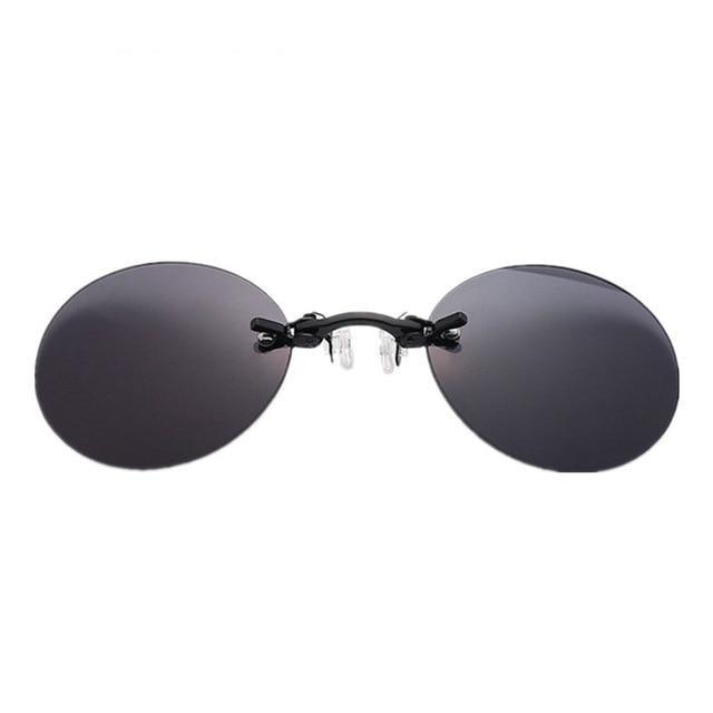 Convenient And Lightweight Sun Protection Sunglasses New Clip On Nose Glasses New Round Rimless Matrix Shape Sunglasses For Men & Women Mini Frameless Vintage Sunglasses For men