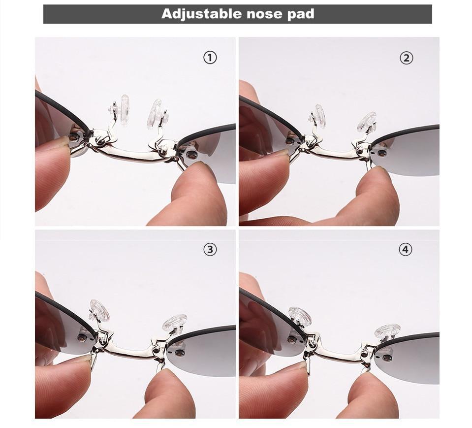 Convenient And Lightweight Sun Protection Sunglasses New Clip On Nose Glasses New Round Rimless Matrix Shape Sunglasses For Men & Women Mini Frameless Vintage Sunglasses For men
