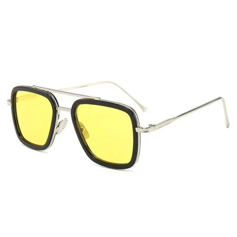 Cool Glasses Modern Elegant Cosplay Vintage Retro Sunglasses Vintage Aviator Square Sunglasses for Men Gold Frame Retro Classic Sunglasses