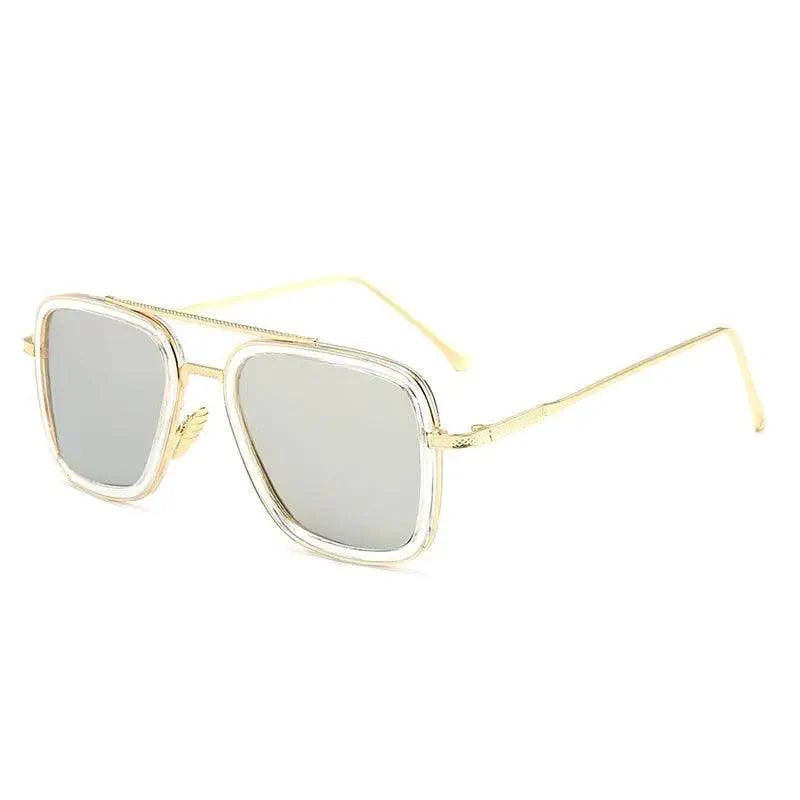 Cool Glasses Modern Elegant Cosplay Vintage Retro Sunglasses Vintage Aviator Square Sunglasses for Men Gold Frame Retro Classic Sunglasses